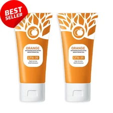Orange Peeling Gel Face & Body Scrub 2PCS Deep Cleanse Exfoliate Moisturize