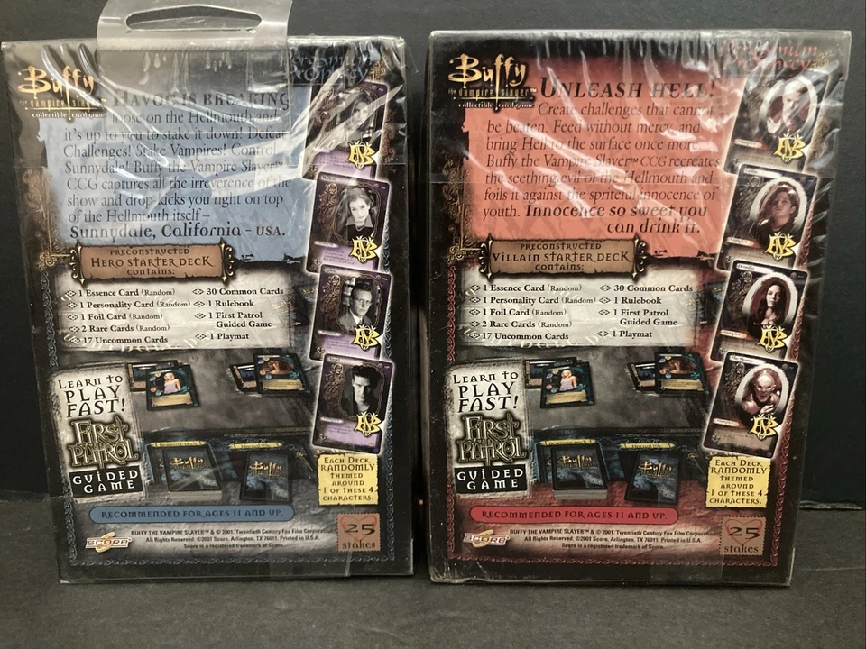 The Pergamum Prophecy Buffy CCG Hero & Villain Starter Decks, Score 2005 SEALED - Image 4 of 4