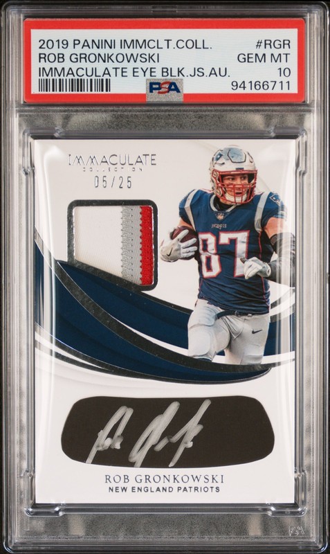 2019 Immaculate Collection Rob Gronkowski Eye Black Jersey Auto PSA 10 /25