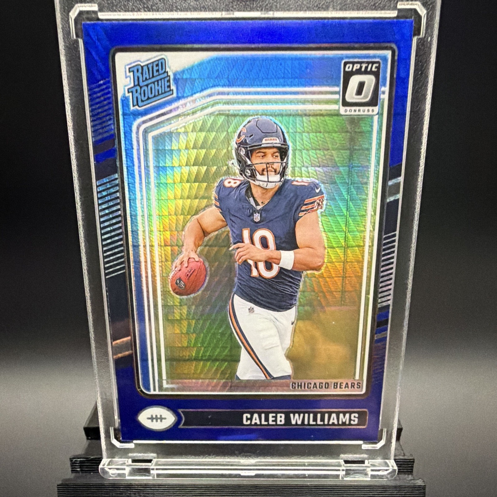 Panini 2024 Donruss Optic Caleb Williams Bears Rated Rookie Blue Hyper #201
