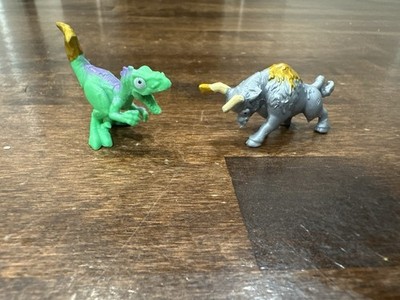 Zuru Smashers Dino Ice Age Mini Figure Lot of 2 Green Raptor Silver Gold Bison