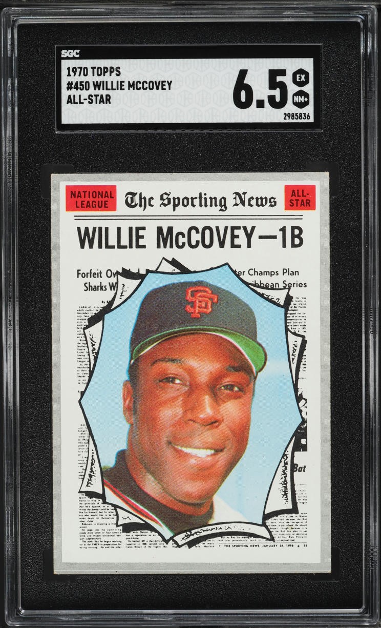 1970 Topps Willie McCovey ALL-STAR #450 SGC 6.5 EXMT+ SHARP CENTERED Undergraded