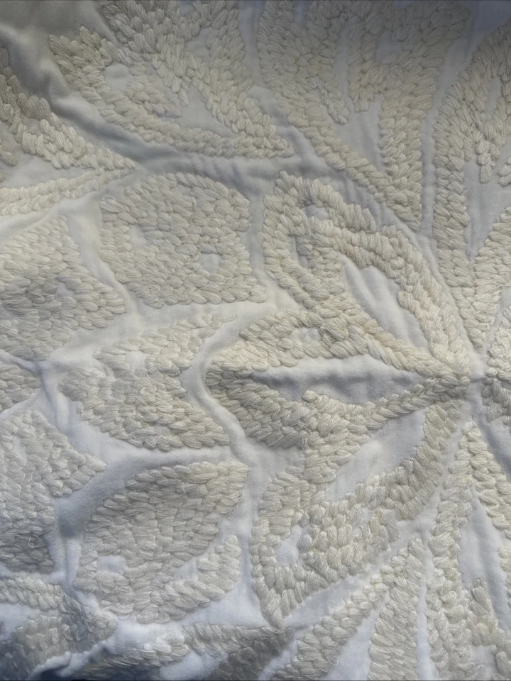 Funda de almohada bordada floral Pottery Barn blanca 20x20 100 % algodón nueva sin etiquetas (2) Foto 4 de 4