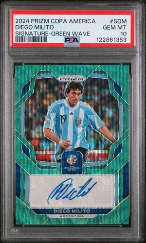 2024 PANINI PRIZM CONMEBOL COPA AMERICA SIGNATURES #SDM DIEGO MILITO PSA 10 AUTO