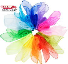 12Pcs Square Juggling Silk Dance Scarves Magic Tricks Performance Props Accessor