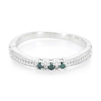 Cavill Damen Silberring Platiniert 0,11Ct Brillant Schliff Elegant- Echtschmuck