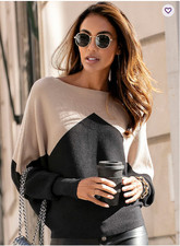 Color Block Ribbed Knit Sweater