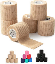 - Self Adhesive Bandage Wrap, 2" X 5 Yards, 6 Pack, Skin Colored Elastic Cohesiv
