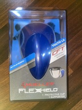 NEW Mueller Sports Athletic Support w/ Flex Shield Cup White/Blue - Youth Large