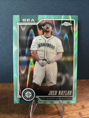 2026 Topps Chrome Josh Naylor /199 ~ Aqua Ray Wave Refractor #201 Mariners