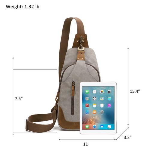 Canvas Sling Bag Crossbody Bags Casual Shoulder Daypack for Men Women - Picture 3 of 9