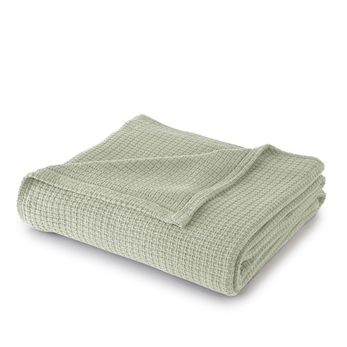Sun Yin Full/Queen Sage 100% Cotton Blanket, Light Green