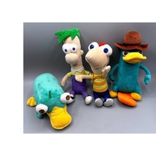 Disney Phineas and Ferb Perry the Platypus Agent P Plush Toy Bundle 4pc Set