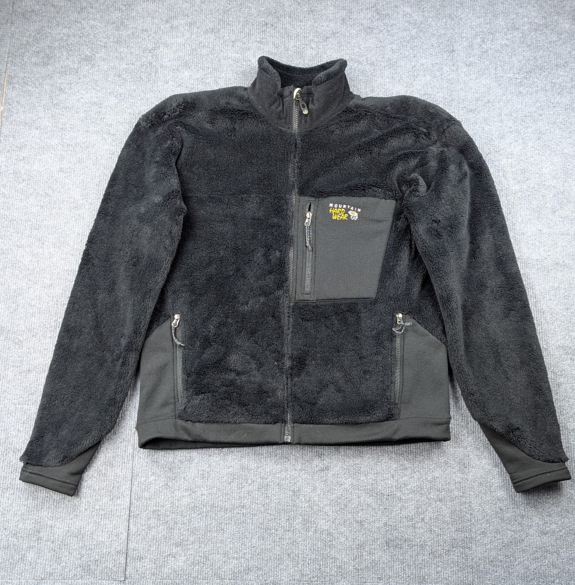 Mountain Hardwear Monkey Man Jacket Mens XL Deep Pile Fleece Black Outdoors Hike