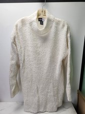 Vintage Sweater White Beldoch Popper 100 Acrylic Long Sleeve A3
