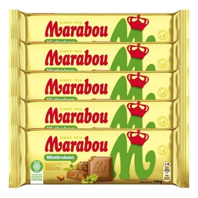 5x Marabou Mint Krokant 170g | Schwedische Minzschokolade Vorrat