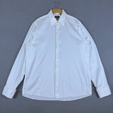 Hugo Boss Dress Shirt Size 17.5 36/37 White Lawrence Regular Fit French Cuff