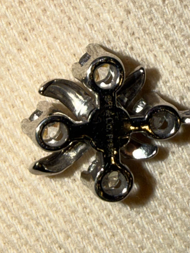 Tiffany & Co 4-Diamond and Platinum Necklace (Pt 950) - 16" - Image 4 of 4