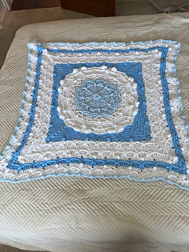 Blue & White baby blanket