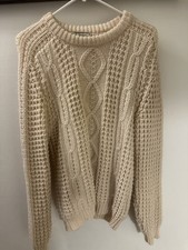 Vintage Gaeltarra Fisherman Sweater 100 Wool Hand Knit Ireland Women Xs/small 