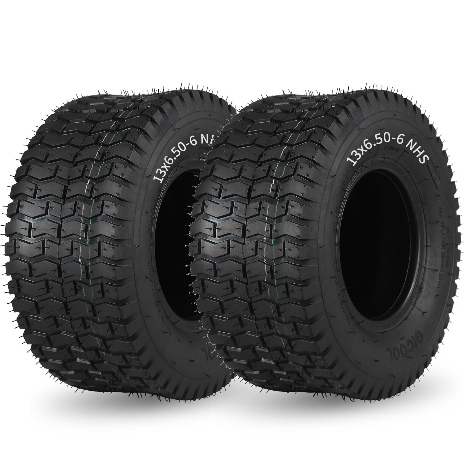 2 Pack 13 x 6506 Lawn Mower Tubeless Tire 13x656 Tractor Riding Lawnmowers 4 Ply