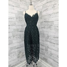 ASTR The Label Lace Midi Dress Hunter Green Sleeveless ALD42049 XL