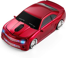 Red Sports Car Shaped Wireless Mouse LED Headlights 1600 DPI Mac Computer