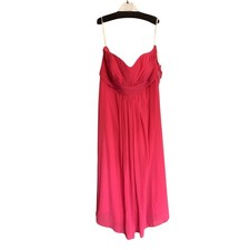 David's Bridal Pink Strapless Bridesmaid Dress Formal Occasion Gown