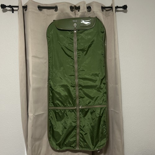 Vintage SAMSONITE Garment Bag Hanging Suitcase Green Vinyl Travel Retro