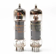 Matched Pair of Philips - Amperex 6BQ5 EL84 Tubes / KM4 / O Getter -- KT8