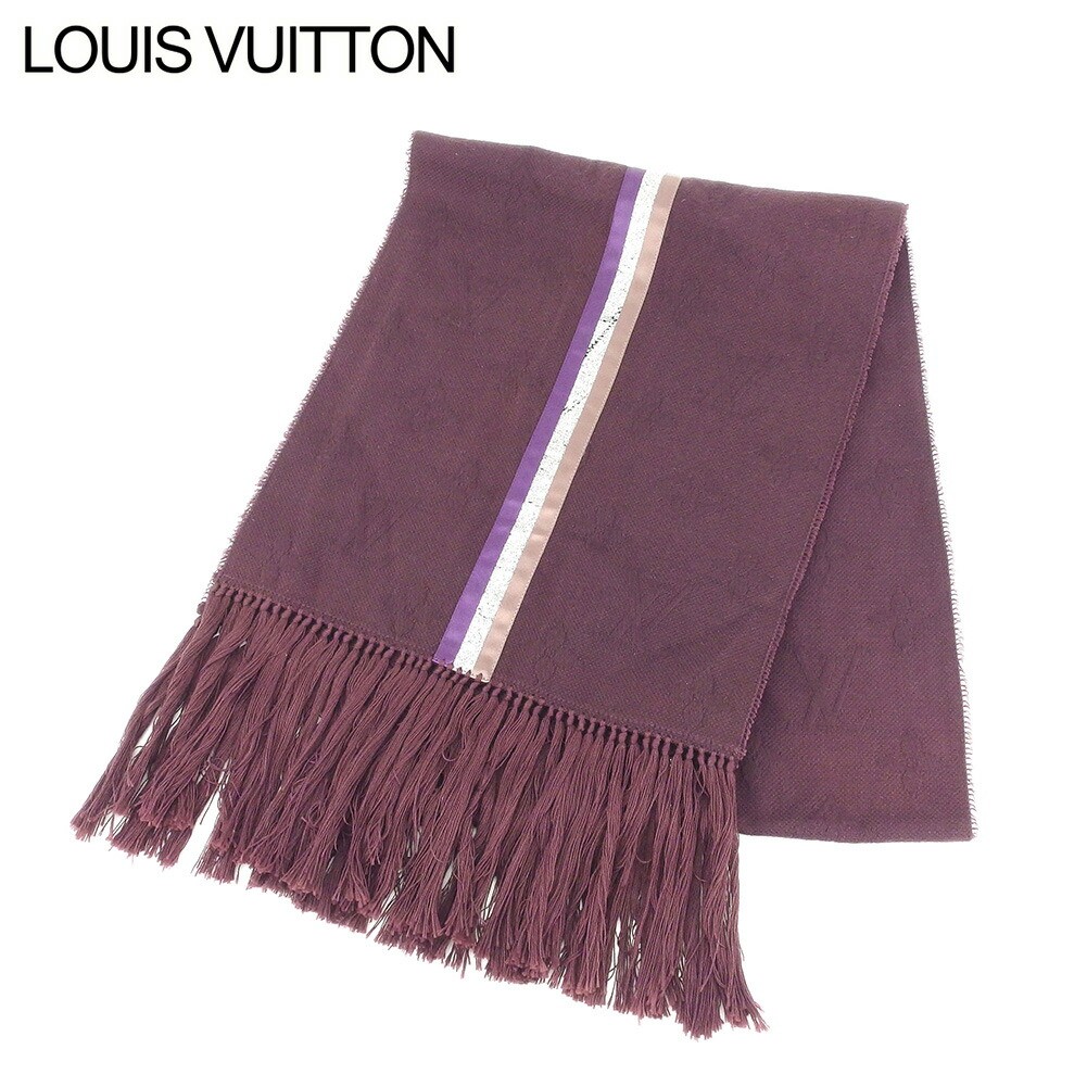 Louis Vuitton Monogram Scarf Brown Purple Silver Men’s