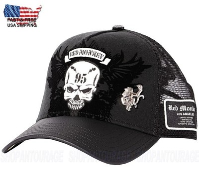 Red Monkey Winged Skull Black RM1553 New Limited Edition Unisex Trucker Hat Cap