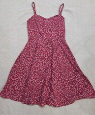Old Navy Cami Dress Women's Small Red Floral Sleeveless Cotton Blend