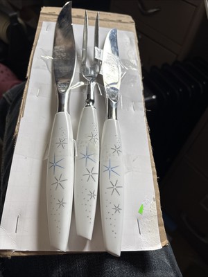 Vintage mode danish atomic starburst, sheffield england carving set