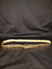 Gold Mesh Metallic Women's Art Deco Retro Vintage Style Belt Size S 25-28" Waist