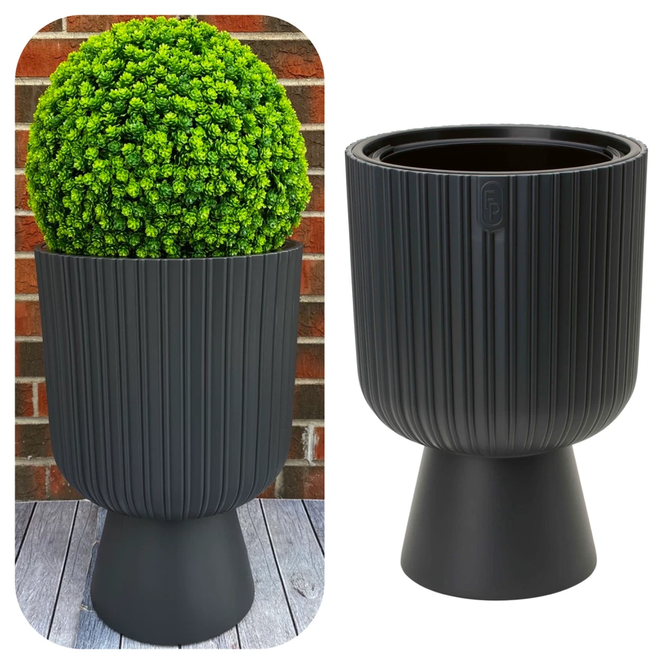 Runder Blumentopf mit Einsatz Blumenkübel Pflanzgefäß mit Bewässerungssystem XXL - Bild 3 von 4