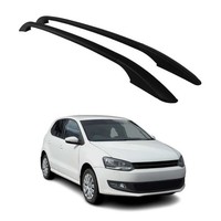 Aluminium Dachreling RelingträGer FüR VW Polo 2009-2017 Schwarz 2Tlg