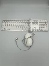 Apple A1234 USB Wired Aluminum Keyboard and Apple A1152 Wired Mighty Mouse Works