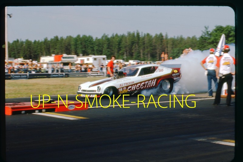 35MM NHRA SLIDE - CARL SWANSON 1977 AL TSCHIDAS CHEETAH FUNNY CAR #JF1K
