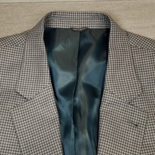 Oak Hill Sport Coat Mens 3XL 54 - 56 Two Button Houndstooth Plaid Double Vented