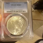 PCGS MS63 1923 $1 Peace Dollar Silver Business Strike Philadelphia