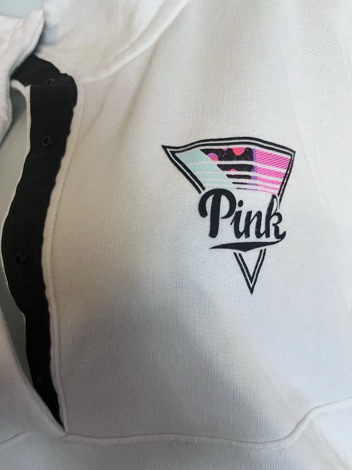 UNDERCOVER Felpa bianca Victoria's Secret con colletto taglia XS