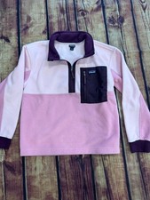 Patagonia women  s Colorblock retro Fleece 1/4 Zip Pullover Sweatshirt Pink L