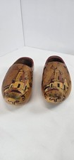 Vintage Hand Painted Dutch Wooden Clogs Shoes Holland Souvenir 7" Wall Decor