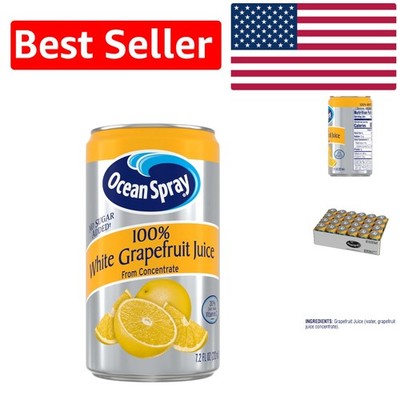Refreshing 100% White Grapefruit Juice - 7.2 oz Cans, 24-Pack for Healthy Living