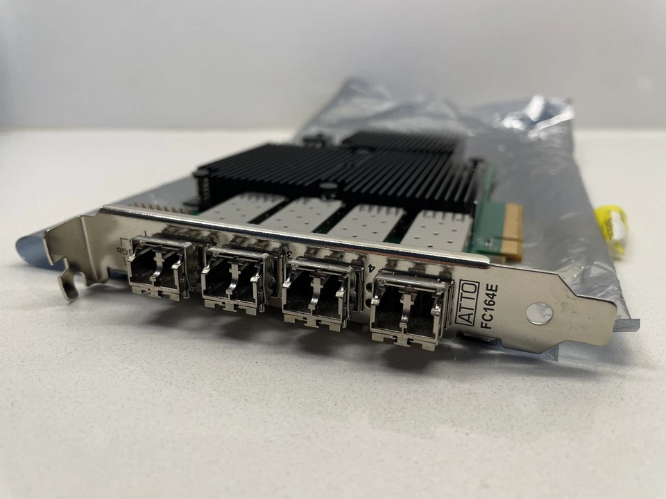 ATTO Celerity FC164E 4 Port 16Gb SFP+ Fibre Channel PCIe Card w/ Optical Modules - Image 3 of 4