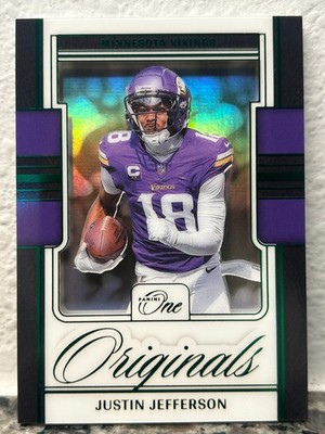 2024 Panini One Justin Jefferson ORIGINALS SHADOWBOX GREEN 18/25 JSY NUMBER SSP