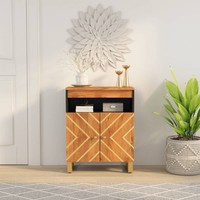 Beistellschrank Sideboard Kommode Schrank Braun Schwarz Massivholz Mango vidaXL