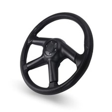 14 Inch Universal Black PU Leather Steering Wheel Fits Most 6 Holes Car