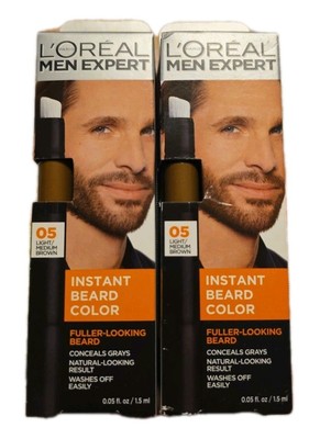 L'Oreal Men Expert Instant Beard #05 Light/Medium Brown Washes Off Easily - Lot